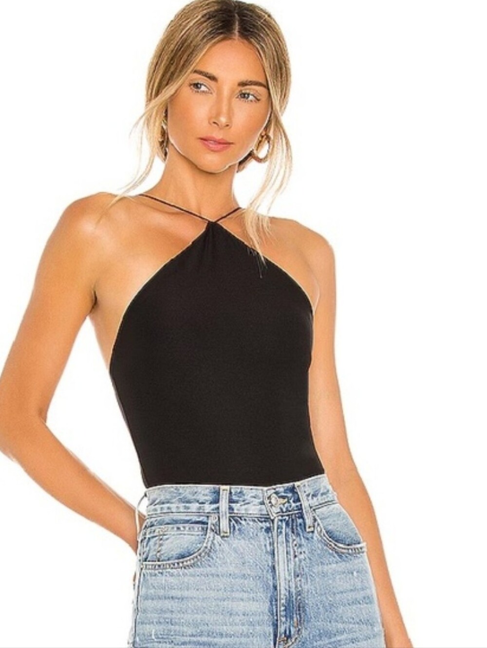 Alix NYC Black Halter Neck Women's Top